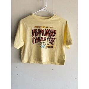 Zara Girls Graphic Crop Top Yellow Tee Size 11-12 Short Sleeve